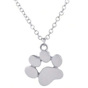 Paw Print Pendant Stainless Steel Necklace with Paw Charm